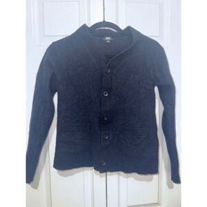 UNIQLO Navy Blue Shawl Collar Cardigan Sweater Kids Size S 100% Wool